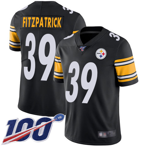 Men Pittsburgh Steelers Football 39 Limited Black Minkah Fitzpatrick Home 100th Season Vapor Untouchable Nike NFL Jersey